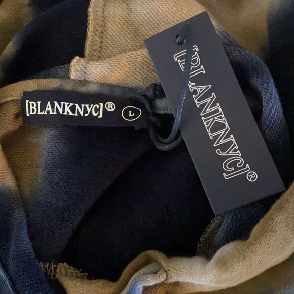 BLANK NYC Split Drawstring Hem Tie Dye Pullover Hoody Gotta Be You Size Large - Picture 8 of 9